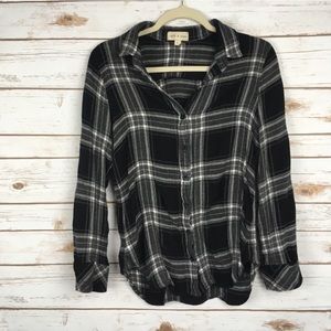 Anthro Cloth and Stone Plaid Flannel Shirt